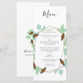 Elegant Monarch Butterfly Wedding Menu (Voorkant / Achterkant)