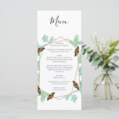Elegant Monarch Butterfly Wedding Menu (Staand voorkant)