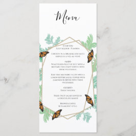 Elegant Monarch Butterfly Wedding Menu