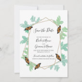 Elegant Monarch Butterfly Wedding Save the Date (Voorkant)