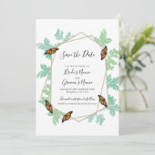 Elegant Monarch Butterfly Wedding Save the Date (Staand voorkant)