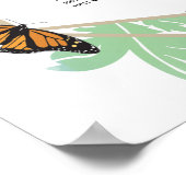 Elegant Monarch Butterfly Wedding Seding Chart Poster (Hoek)