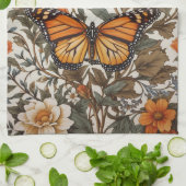 Elegant Monarch Butterfly William Morris Inspired Theedoek (Gevouwen)