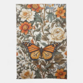 Elegant Monarch Butterfly William Morris Inspired Theedoek (Verticaal)