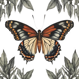 Elegant Monarch Butterfly with Grey Leaves T-shirt