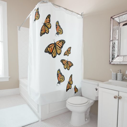 Elegant monboogvlinder douchegordijn (In situ)