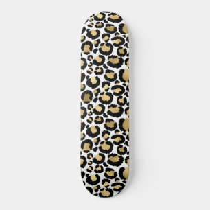 Elegant Monochromatische luipaarden Wilde Glam Persoonlijk Skateboard