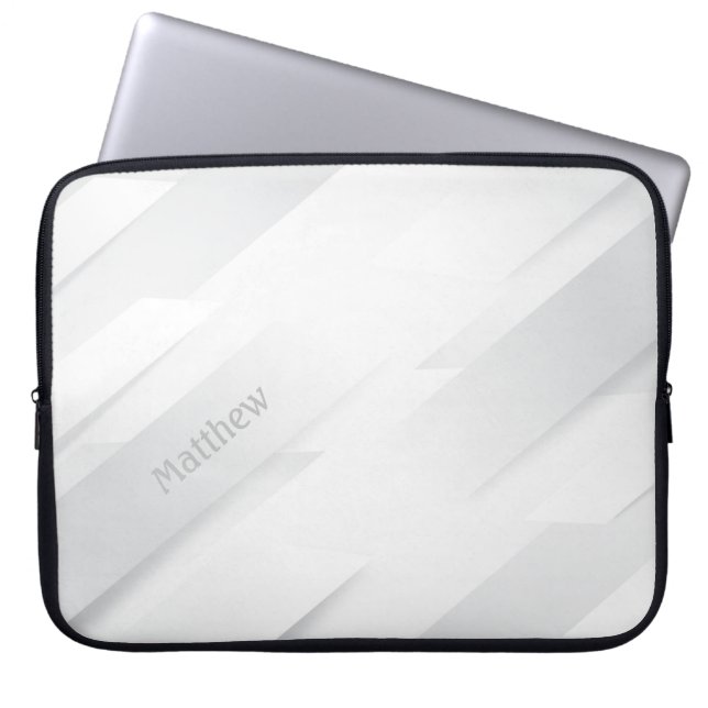 Elegant Monochrome Achtergrond met de Naam van de  Laptop Sleeve (Voorkant)