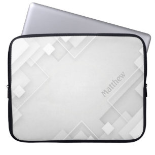 Elegant Monochrome Achtergrond met de Naam van de  Laptop Sleeve