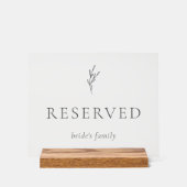 Elegant Monochrome Gray Reserved Bride's Family Acryl Bord (Voorkant)