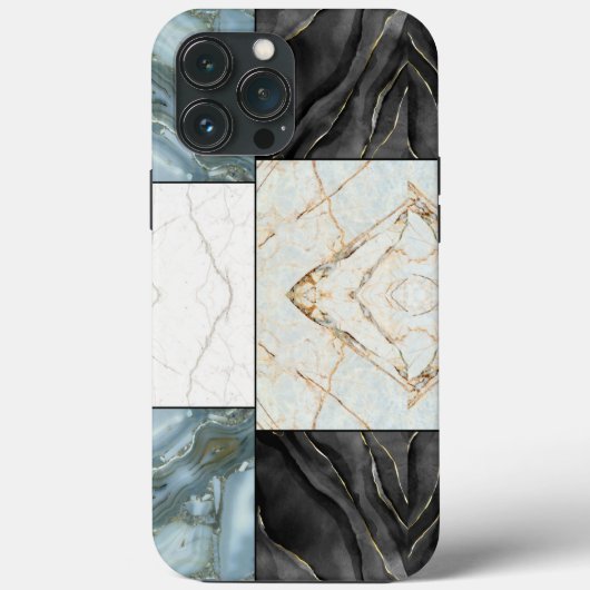 Elegant monochrome marmer patroon modern esthetisc Case-Mate iPhone case (Achterkant)