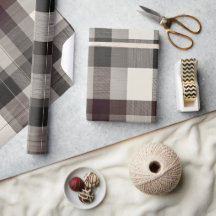 Elegant Monochrome Plaid Holiday