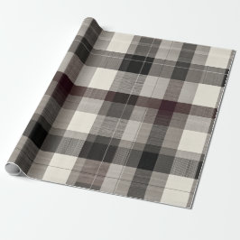Elegant Monochrome Plaid Holiday Cadeaupapier
