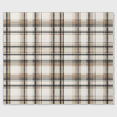 Elegant Monochrome Plaid Holiday Cadeaupapier (Vlak)