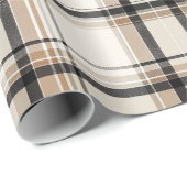 Elegant Monochrome Plaid Holiday Cadeaupapier (Rol Hoek)