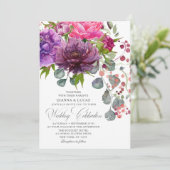 Elegant Monochrome Waterverf Floral Wedding Kaart (Staand voorkant)