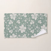 Elegant monochroom bloemenpatroon groen bad handdoek (Handdoek)
