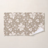 Elegant monochroom bloemenpatroon taupe bad handdoek (Handdoek)