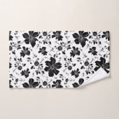 Elegant monochroom bloemenpatroon wit zwart bad handdoek (Handdoek)