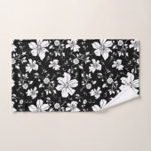 Elegant monochroom bloemenpatroon zwart wit bad handdoek (Handdoek)