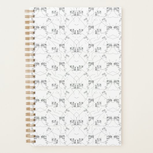 Elegant monochroom bloemspiraal Notitieboek (Voorkant)