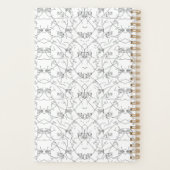 Elegant monochroom bloemspiraal Notitieboek (Achterkant)