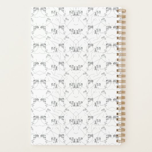 Elegant monochroom bloemspiraal Notitieboek (Achterkant)