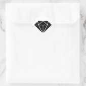 Elegant monochroom diamantontwerp ronde sticker (Tas)