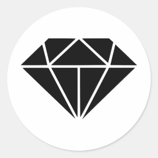 Elegant monochroom diamantontwerp ronde sticker