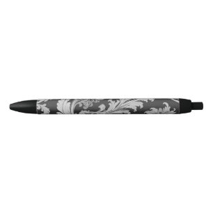 Elegant monochroom fleur  patroon zwarte inkt pen