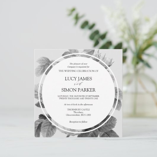 Elegant monochroom Franse Rozen (Staand voorkant)