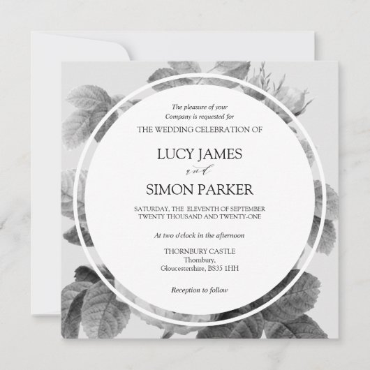 Elegant monochroom  Franse Rozen (Voorkant)