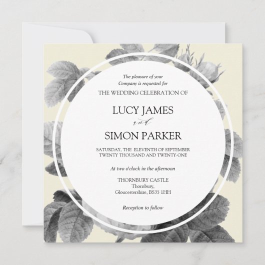 Elegant monochroom  Franse Rozen (Voorkant)