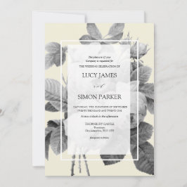 Elegant monochroom Franse Rozen Kaart