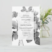 Elegant monochroom Franse Rozen Kaart (Staand voorkant)