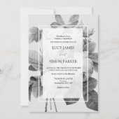 Elegant monochroom Franse  Rozen Kaart (Voorkant)