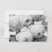 Elegant monochroom  Franse rozen RSVP Kaartje (Achterkant)