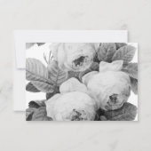 Elegant monochroom Franse rozen RSVP Kaartje (Achterkant)