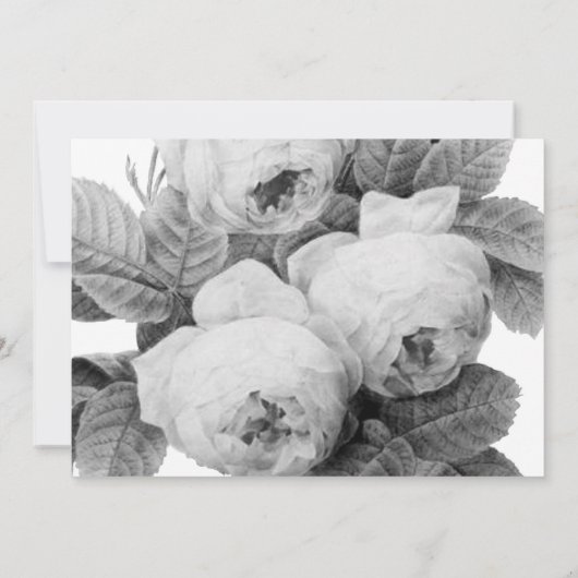 Elegant monochroom  Franse rozen Save The Date (Achterkant)