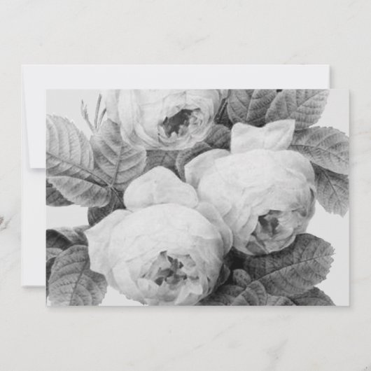 Elegant monochroom Franse rozen Save The Date (Achterkant)