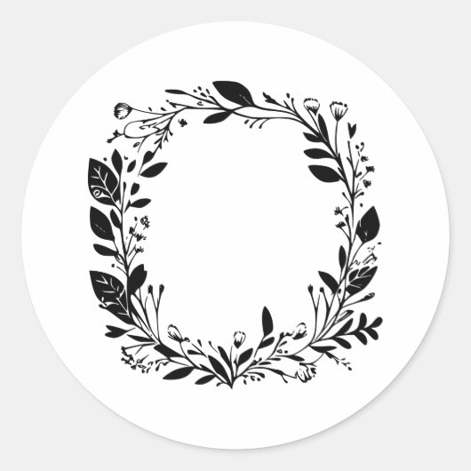 Elegant monochroom Lijst ontwerp Ronde Sticker (Voorkant)