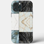 Elegant monochroom marmeren patroon moderne esthet Case-Mate iPhone case (Achterkant)