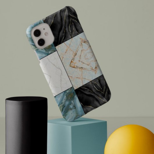 Elegant monochroom marmeren patroon moderne esthet Case-Mate iPhone case