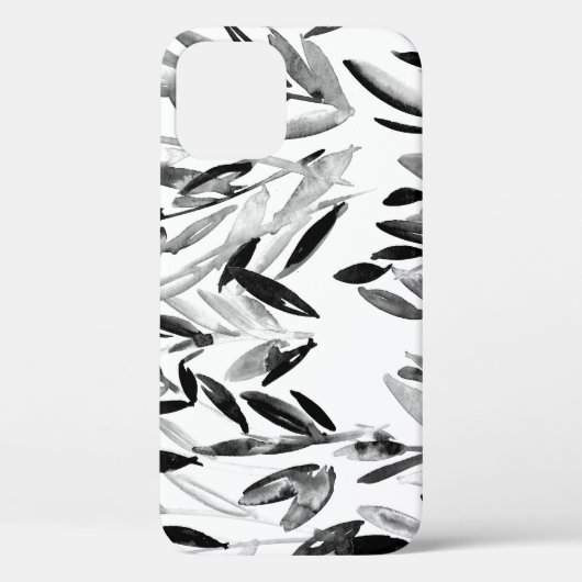 Elegant monochroom: natuurlijk bladeren patroon Case-Mate iPhone case (Achterkant)