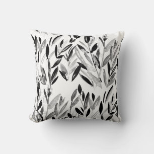 Elegant monochroom: natuurlijk bladeren patroon kussen
