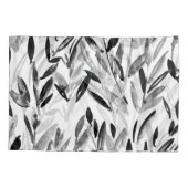 Elegant monochroom: natuurlijk bladeren patroon kussensloop (Achterkant)