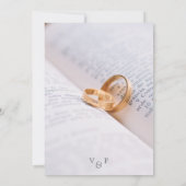 Elegant Monogram 2 Foto minimalistisch huwelijk Kaart (Achterkant)