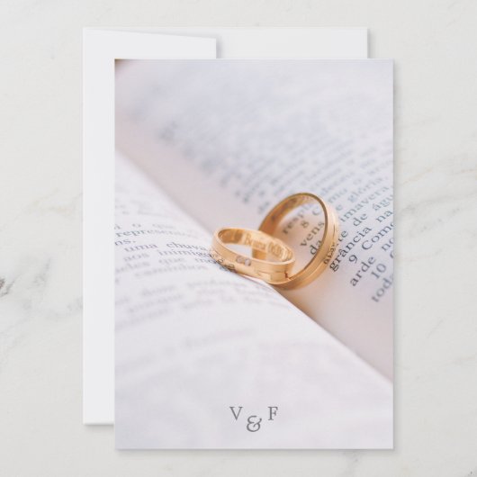 Elegant Monogram 2 Foto minimalistisch huwelijk Kaart (Achterkant)