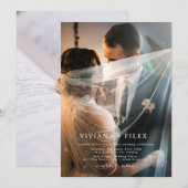 Elegant Monogram 2 Foto minimalistisch huwelijk Kaart (Voorkant / Achterkant)