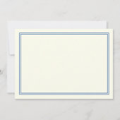 Elegant Monogram 2 grens marineblauw ivoor Notitiekaartje (Achterkant)